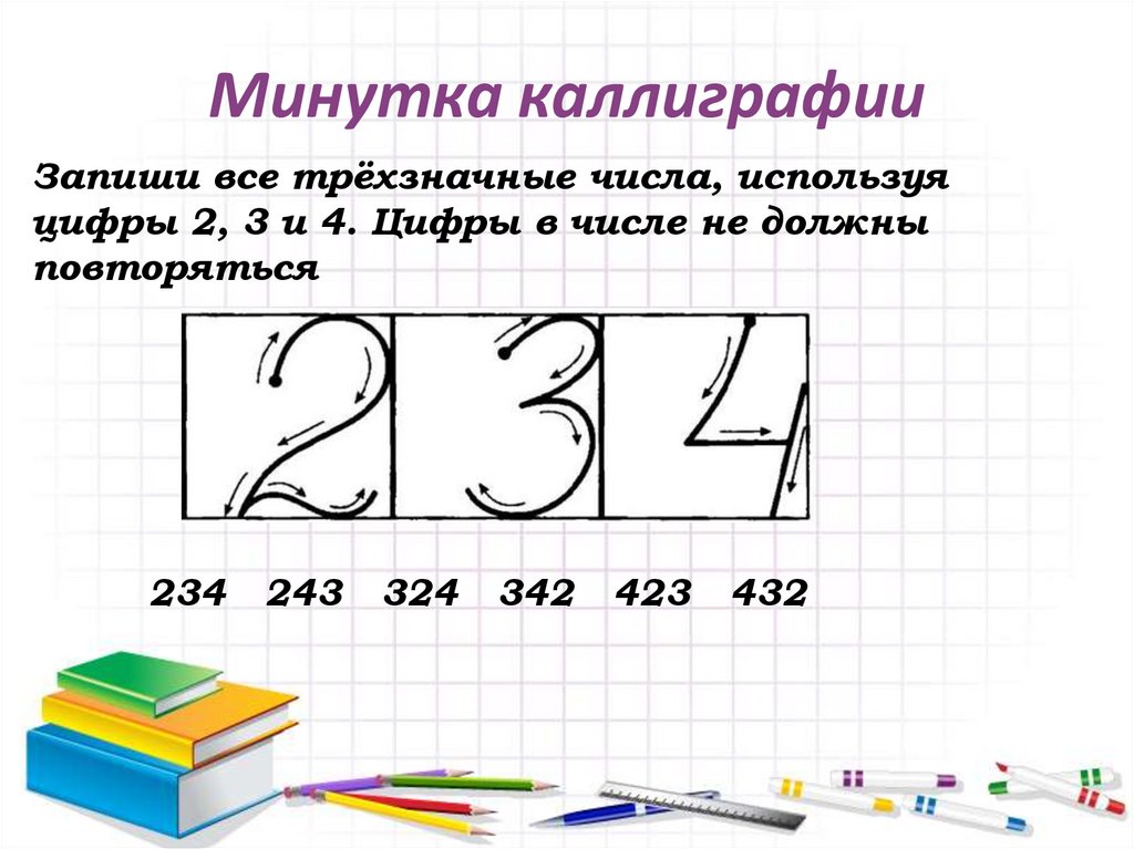 Запиши 6 трехзначных чисел. Цифры минутка ЧИСТОПИСАНИЯ 2 класс. Минутка ЧИСТОПИСАНИЯ 2 класс математика. Минутка ЧИСТОПИСАНИЯ 4 класс математика. Минутка ЧИСТОПИСАНИЯ математика 3 класс школа.