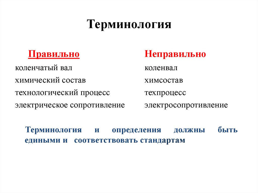 Правильная терминология