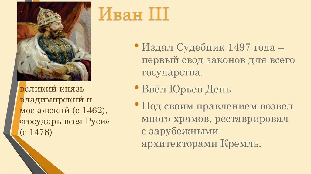 Судебник 1497 года презентация