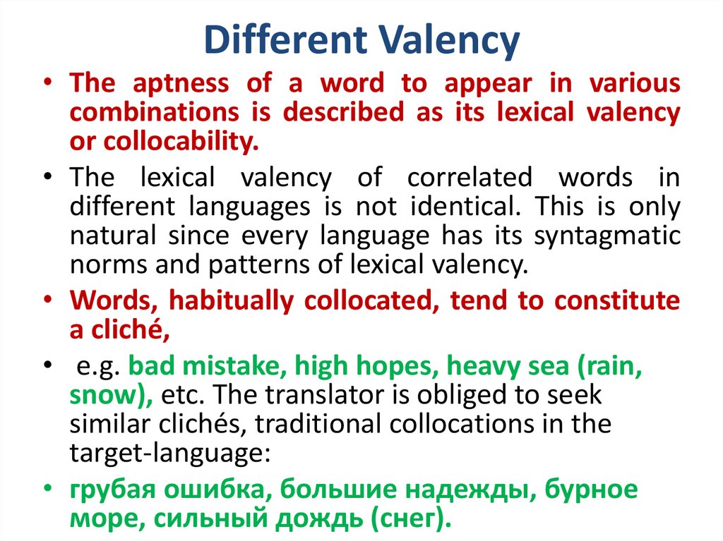 Different Valency
