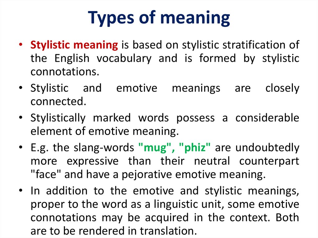 Types of meaning