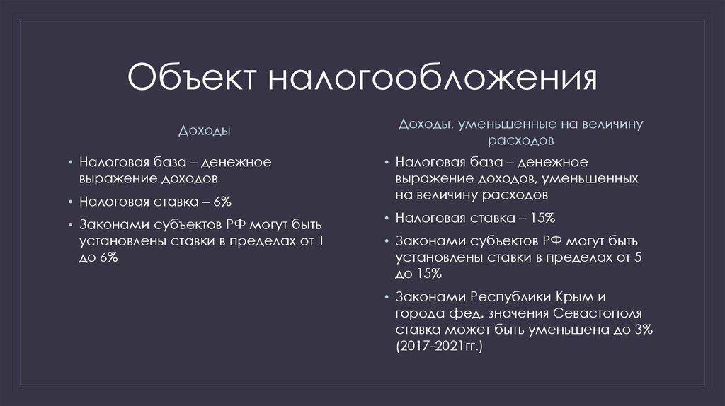 Объект налогообложения расходы. Объект налогообложения расход что значит.