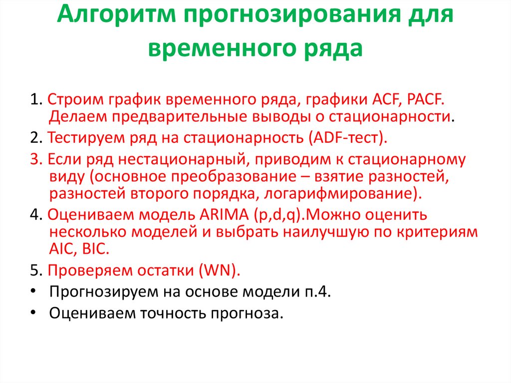 Алгоритмы прогнозирования. Алгоритм прогнозирования. Методы анализа и прогнозирования временных рядов. Прогнозные алгоритмы. Методы прогнозирования временных рядов.