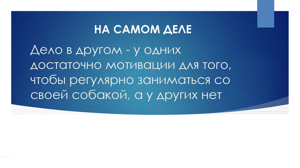 Дело в другом - у одних достаточно мотивации для того, чтобы регулярно заниматься со своей собакой, а у других нет