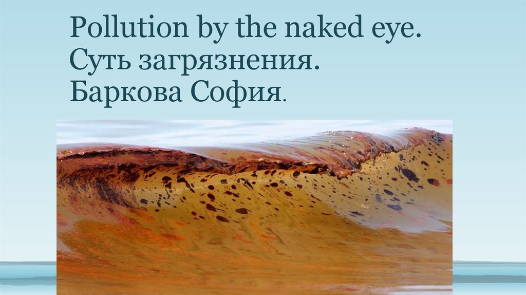 Pollution by the naked eye. Cуть загрязнения. Баркова София.