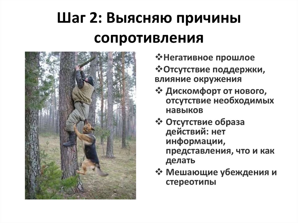 Шаг 2: Выясняю причины сопротивления