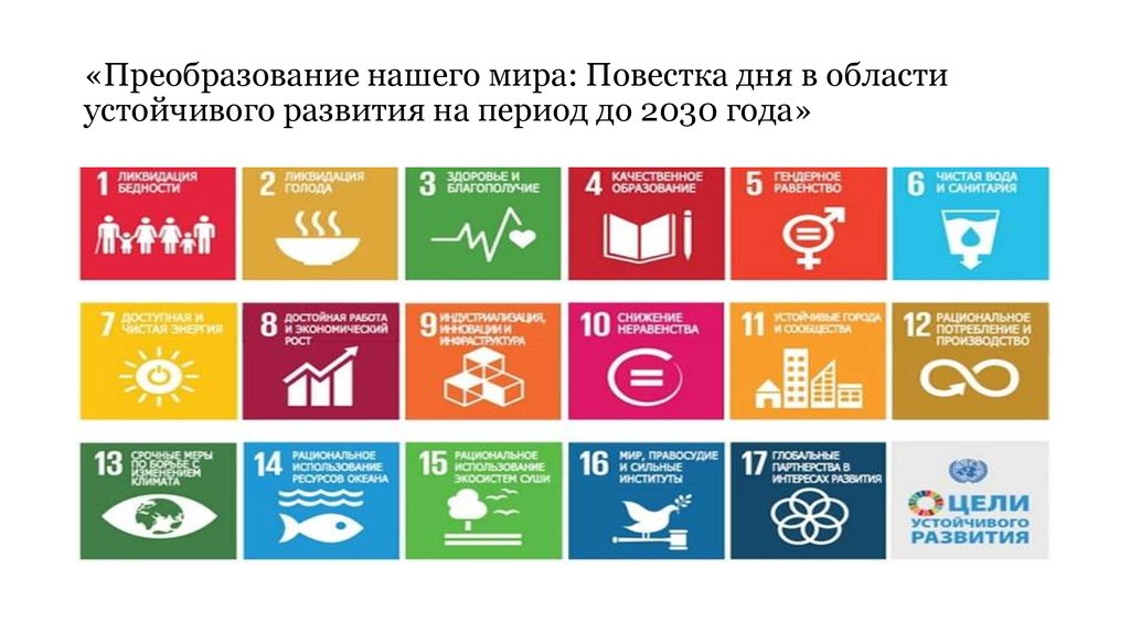 «Преобразование нашего мира: Повестка дня в области устойчивого развития на период до 2030 года»