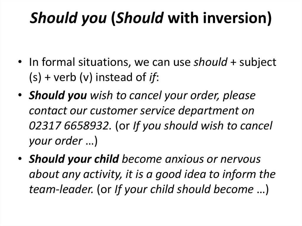 Should you (Should with inversion)