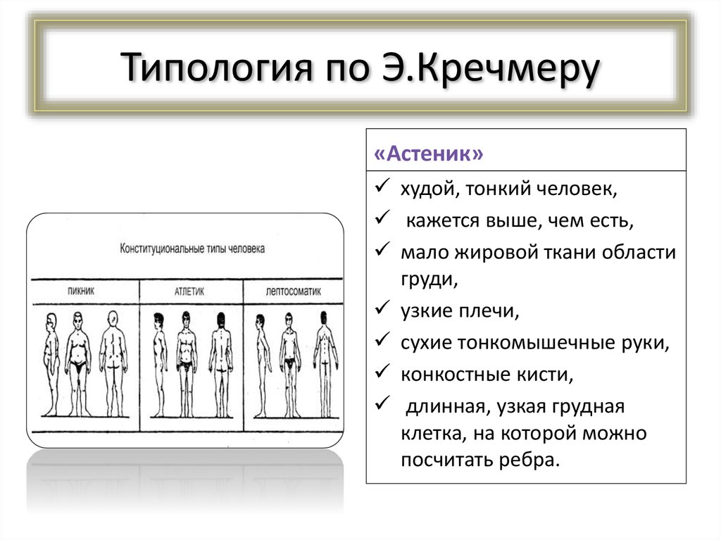 Как согласно типологии э кречмера называется тип строения тела человека на рисунке ниже