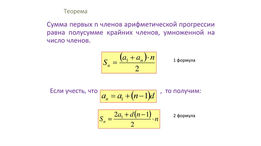 Сколько первых членов арифметической. Сумма первых n членов арифметической прогрессии. Сумма п членов арифметической прогрессии. Арифметическая прогрессия в Паскале.