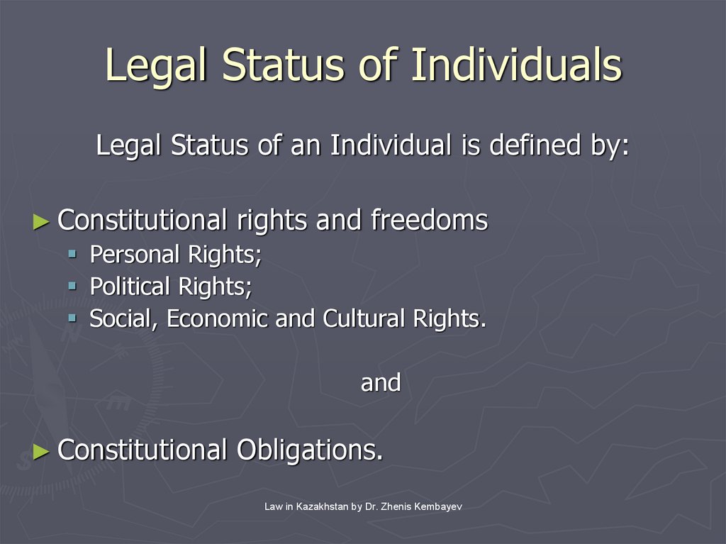 Legal Status of Individuals