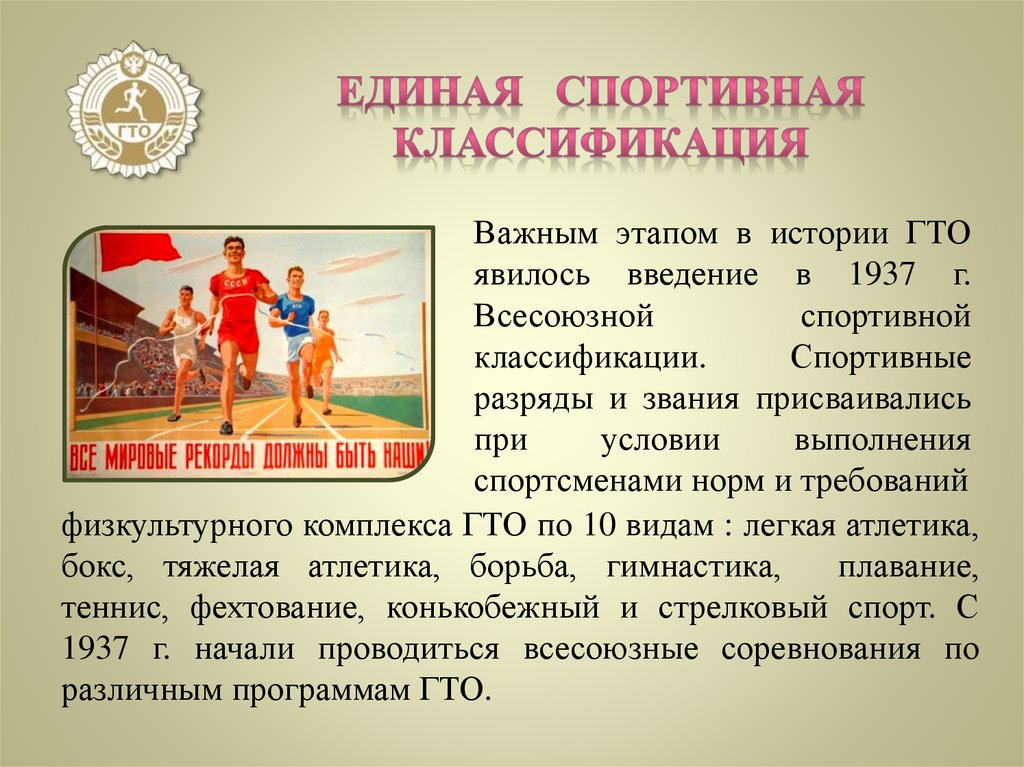 История возникновения гто кратко