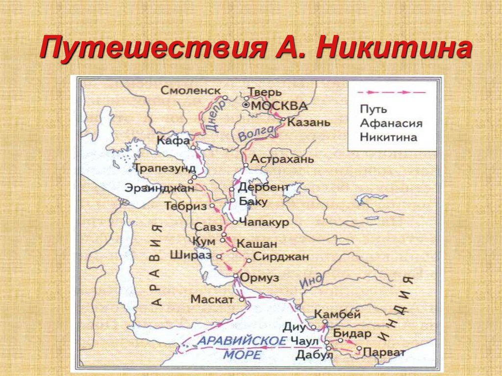 Карта 3 моря. Маршрут экспедиции Афанасия Никитина. Маршрут путешествия Афанасия Никитина в 1468-1474. Афанасий Никитин маршрут путешествия. Схема путешествия Афанасия Никитина.