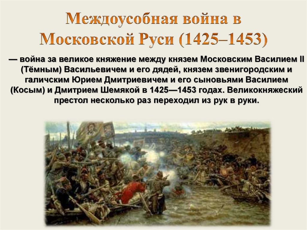 Презентация московское княжество в 1 половине 15 века 6 класс