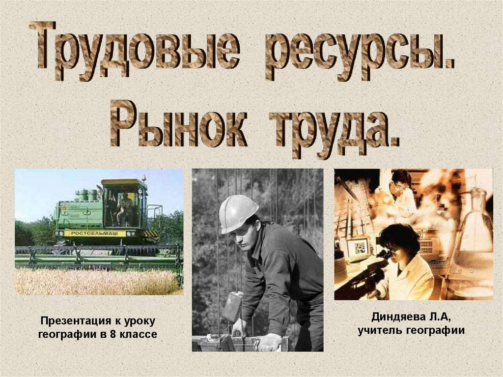 Трудовые ресурсы презентация