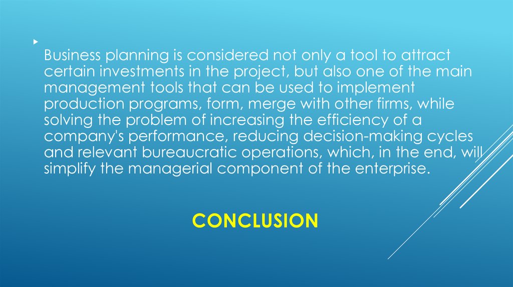 a business plan conclusion