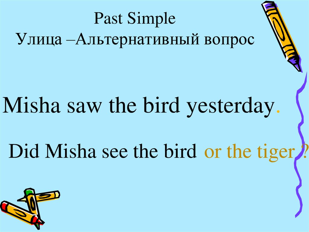 Схема вопросов past simple