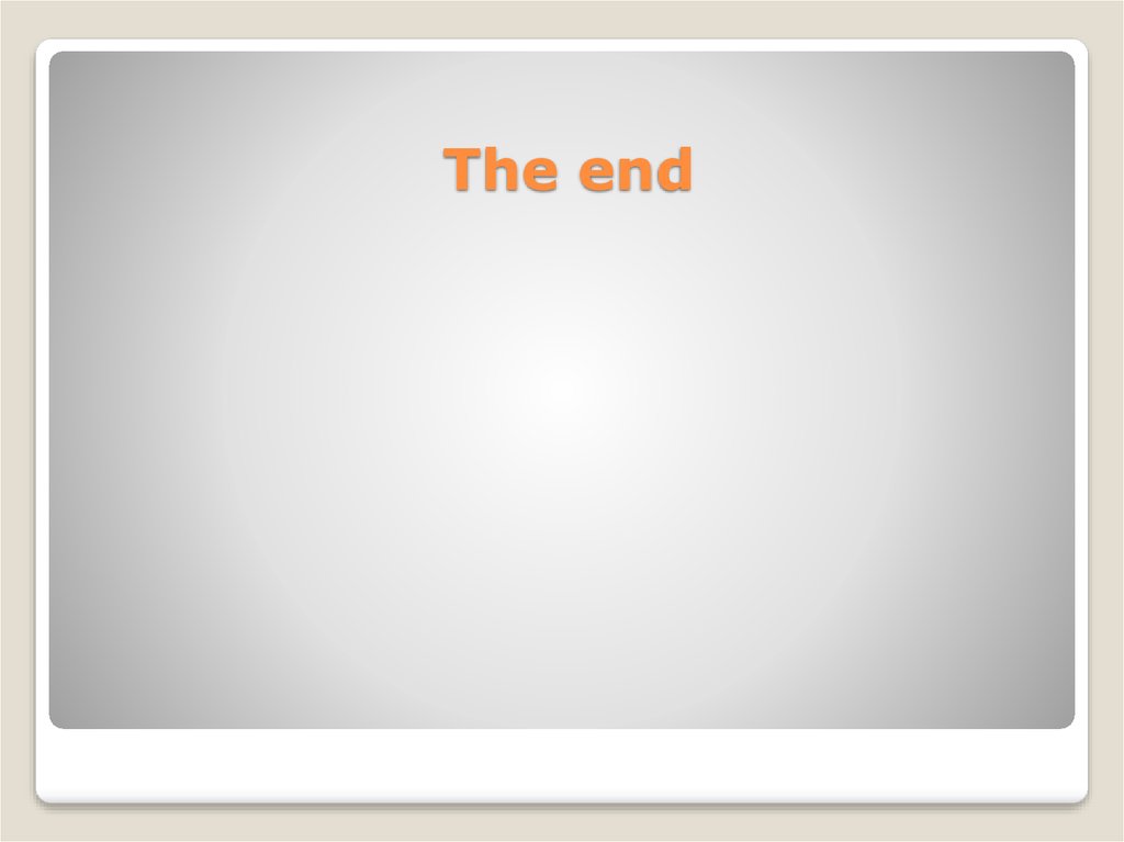 The end