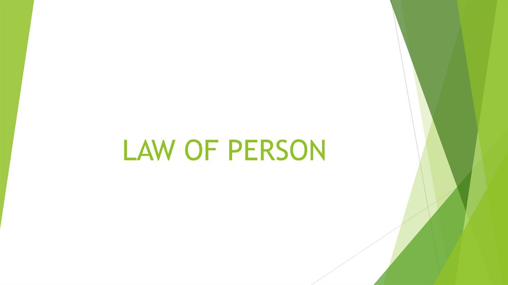 LAW OF PERSON