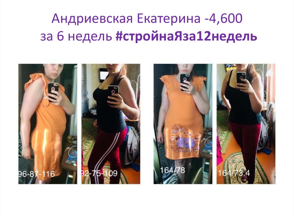 Андриевская Екатерина -4,600 за 6 недель #стройнаЯза12недель