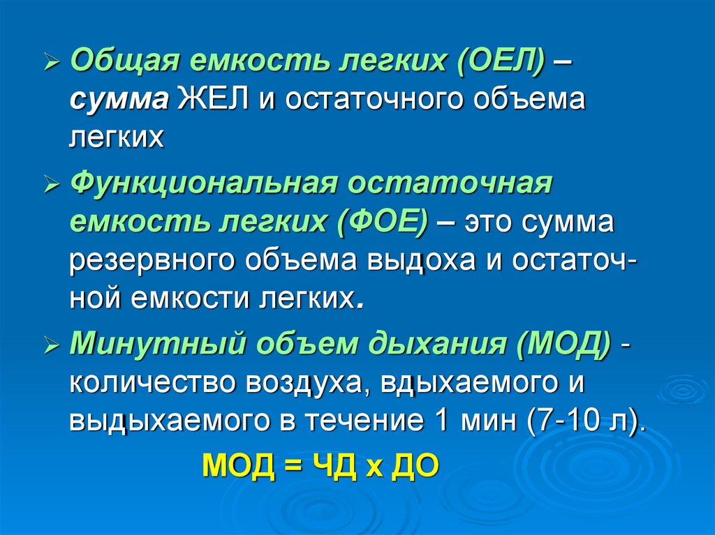 Жизненная емкость складывается из. Общая емкость легких (оел). Функциональная остаточная ёмкость лёгких. Общая емкость легких и функциональная остаточная емкость. Из чего состоит общая емкость легких.