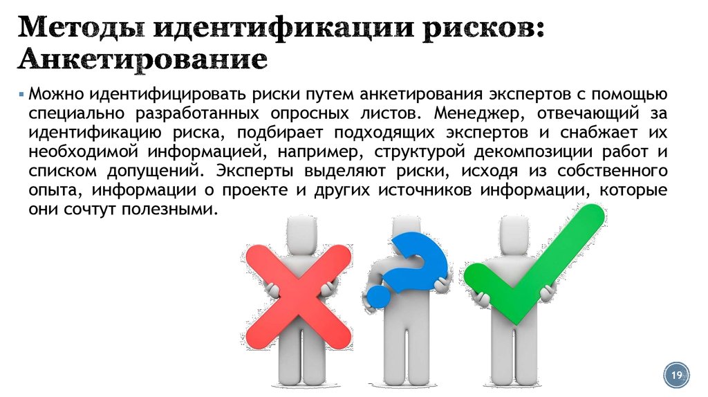 Идентификация рисков проекта проводится