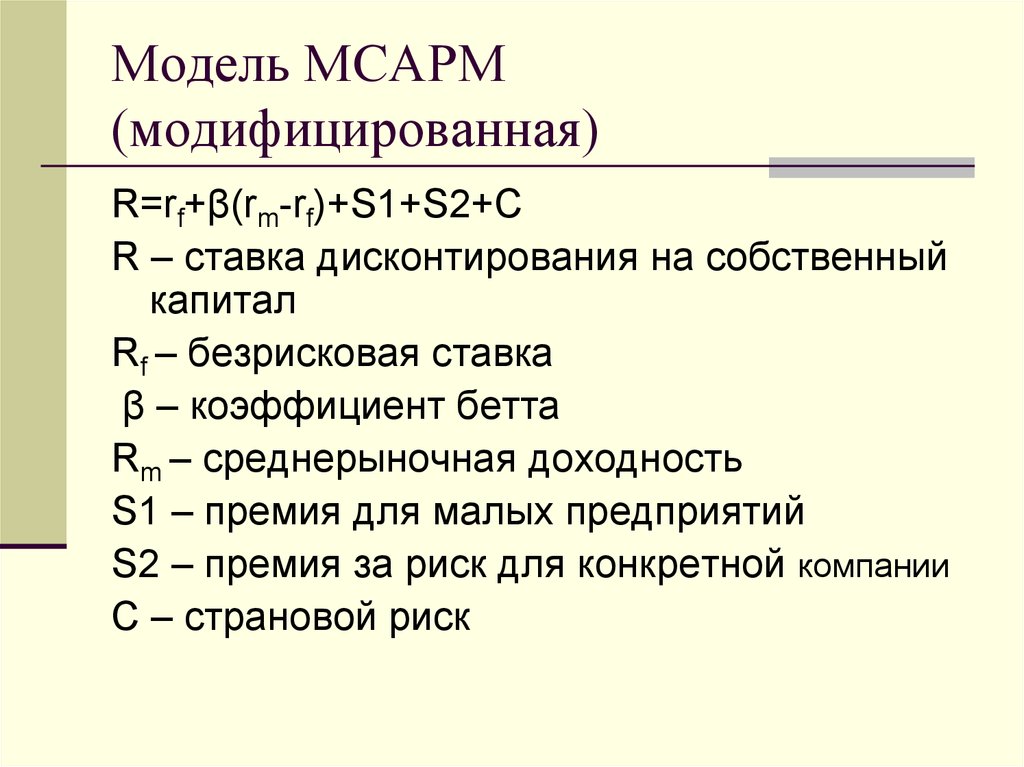 Модель МСАРМ (модифицированная)
