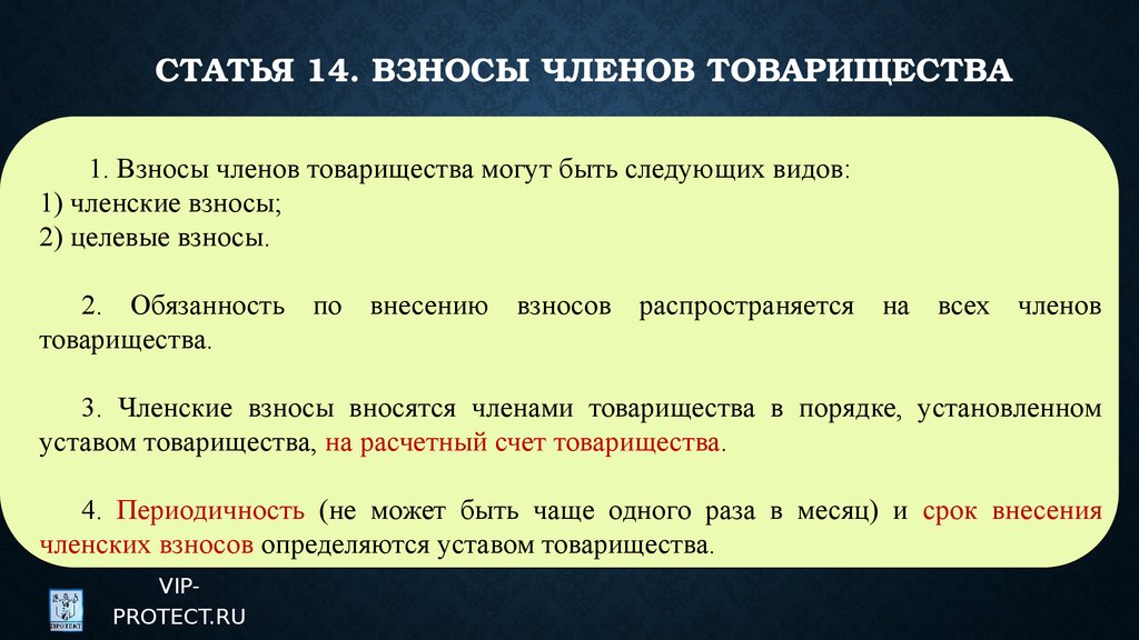 Исковая давность членских взносов