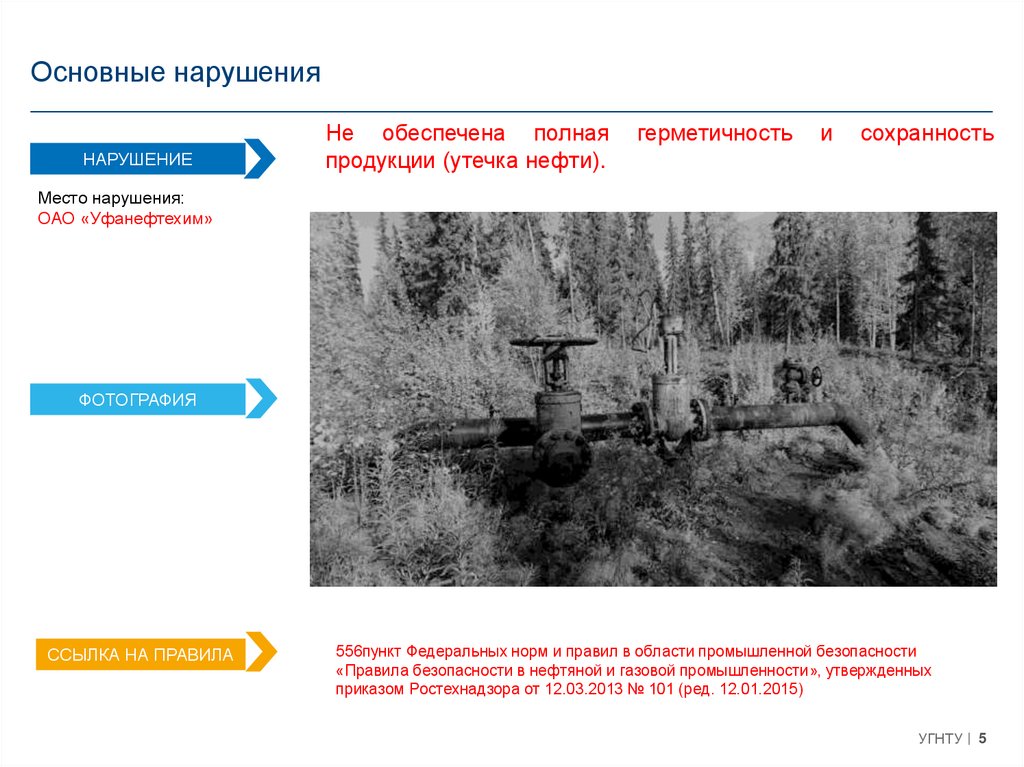 Нарушение требований промышленной безопасности