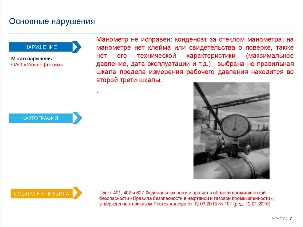 Нарушение требований промышленной безопасности