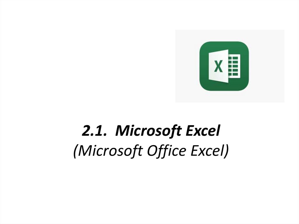 2.1. Microsoft Excel (Microsoft Office Excel)
