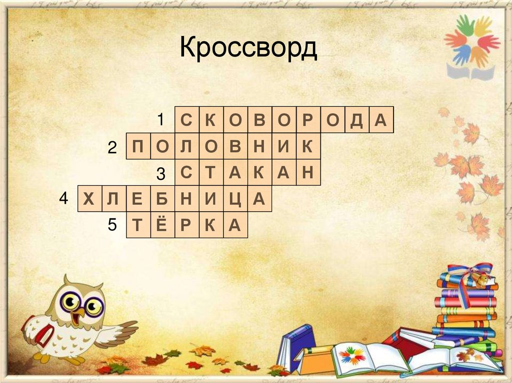 Солнечный слова кроссворд