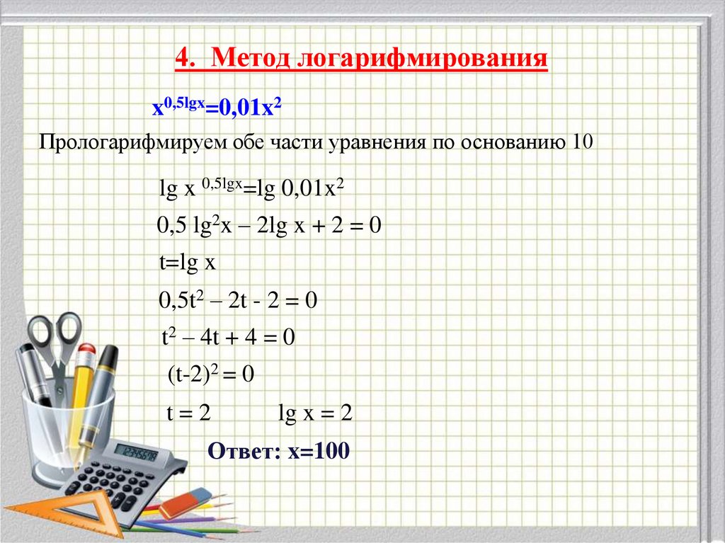 Прологарифмируйте выражение по основанию 2. Логарифмируем обе части уравнения. Прологарифмировать выражение. Методы логарифмирования. Как прологарифмировать обе части уравнения.