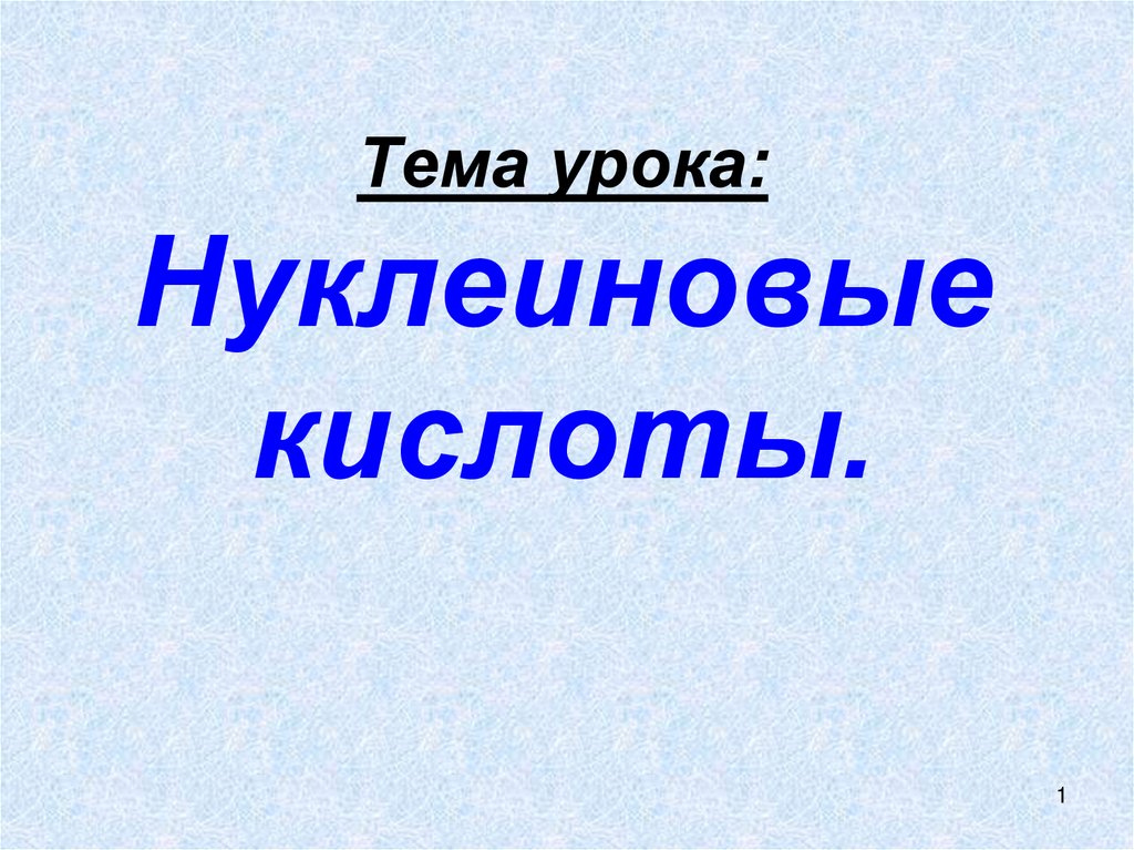 Биология нуклеиновые кислоты 10 класс профильный уровень презентация