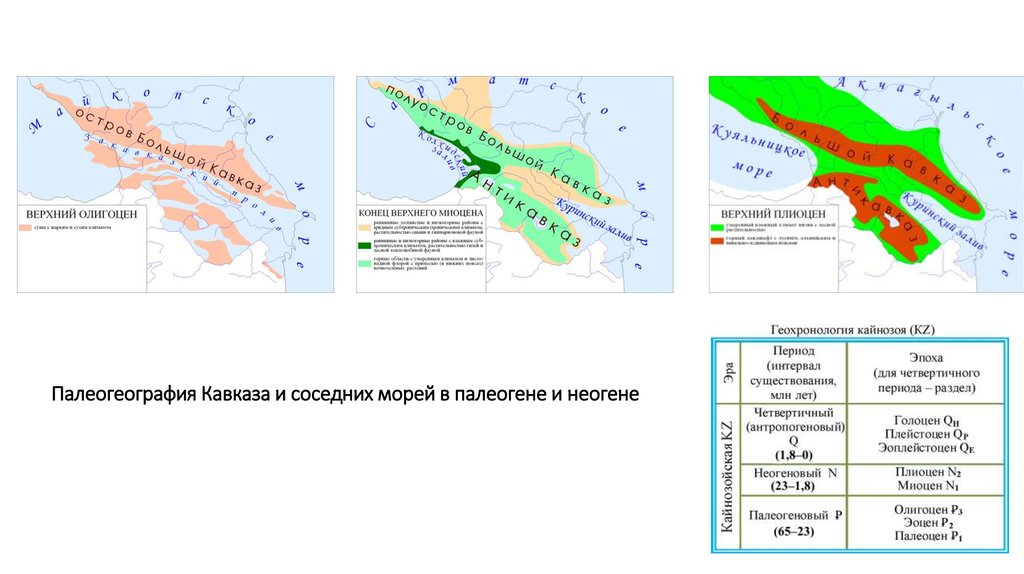 Палеогеография Кавказа и соседних морей в палеогене и неогене