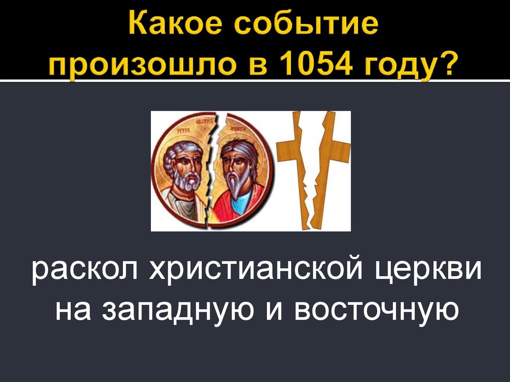 Западный раскол церкви. 1054 Раскол христианской церкви. 1054 Событие. Какое событие произошло в 1054 году. События произошедшие в 1054 году на Руси.