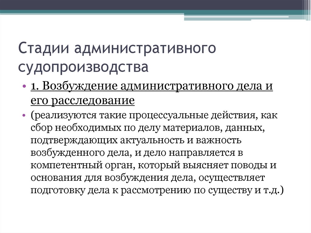 Стадии административного судопроизводства презентация