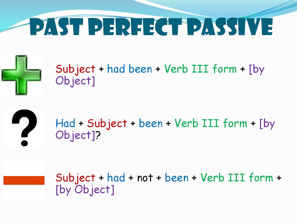 Предложения past perfect passive