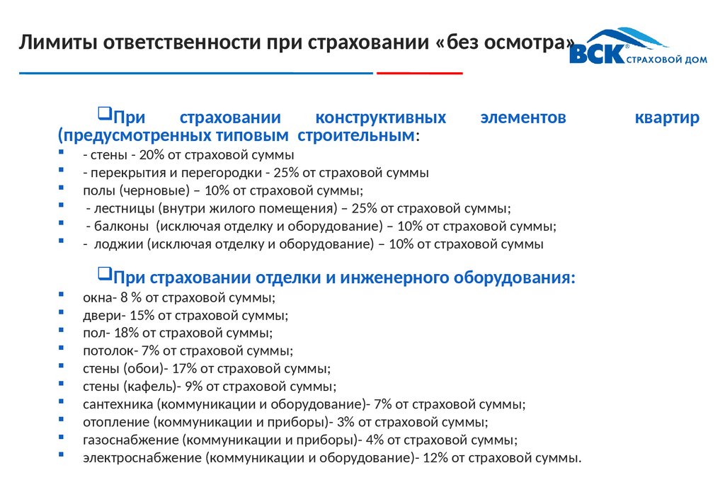 Страховая сумма страховой риск