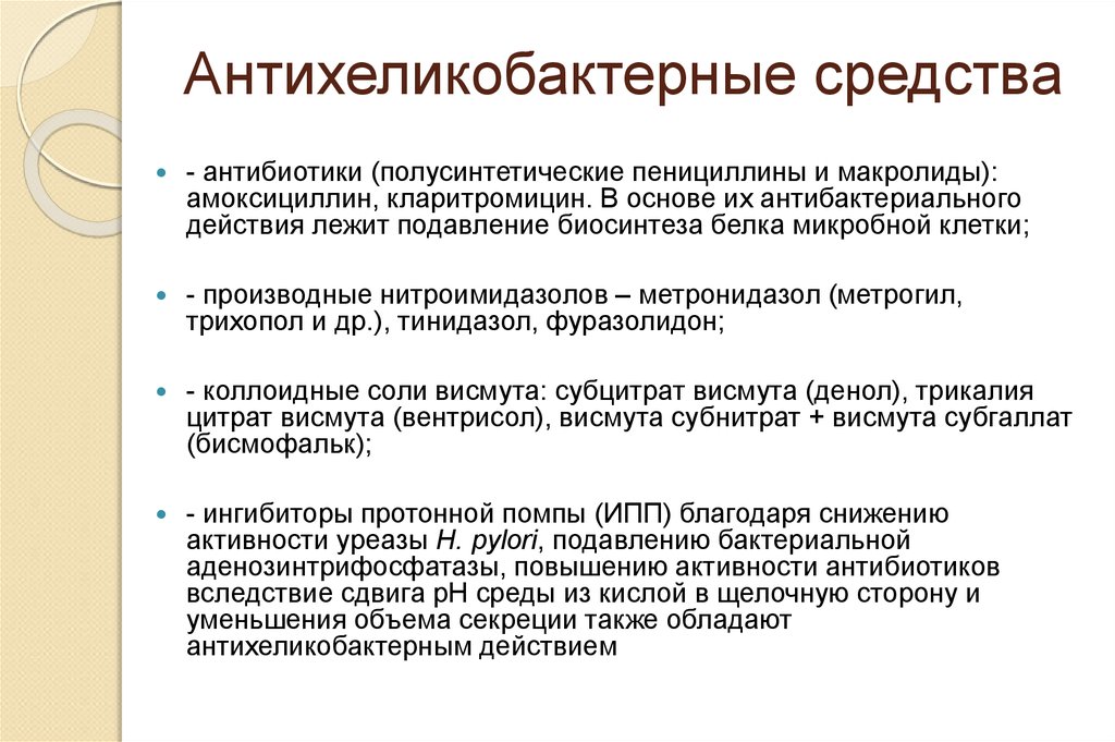 Антибактериальные обладающими антихеликобактерной активностью