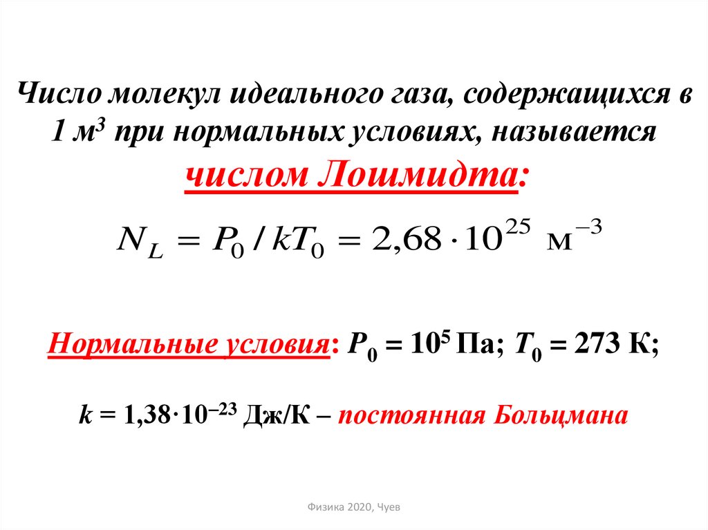 Физический смысл газовой постоянной r