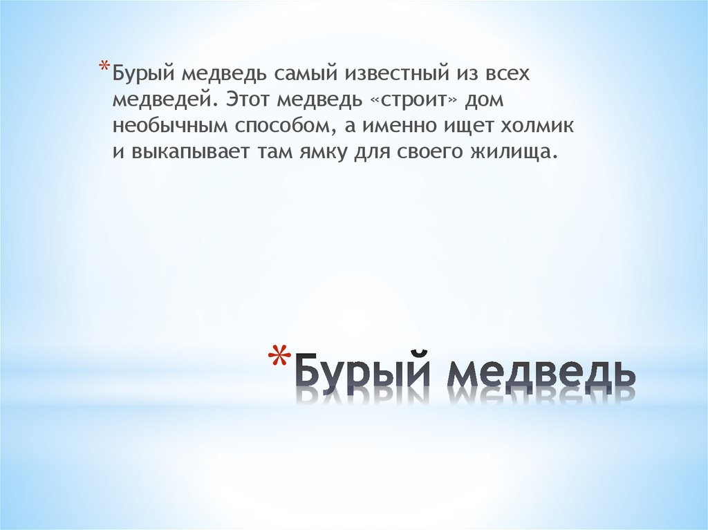 Бурый медведь