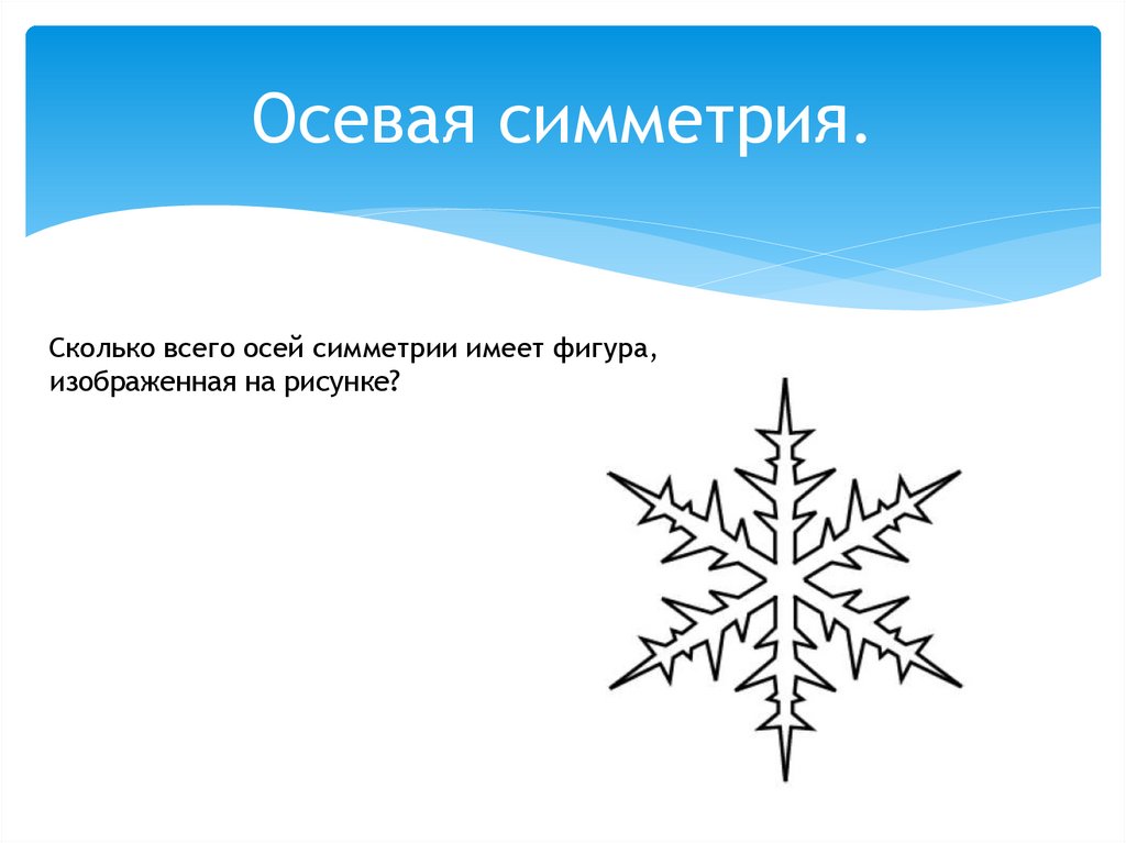 Сколько осей симметрии имеет снежинка изображенная на рисунке