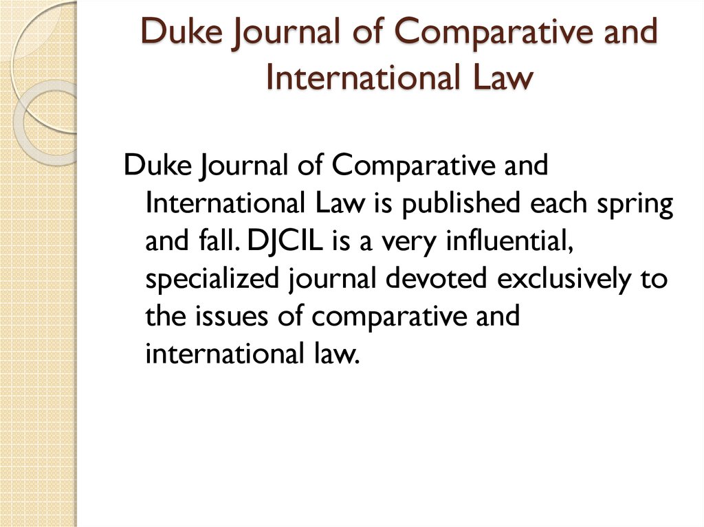 Duke Journal of Comparative and International Law