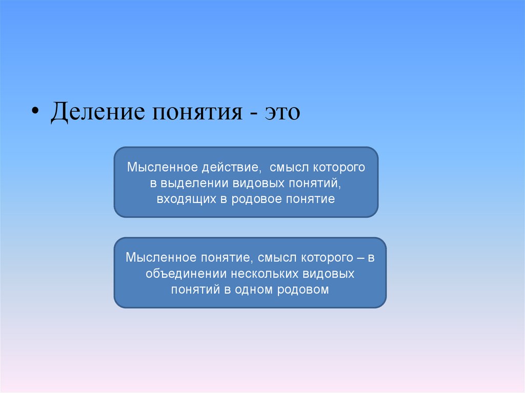 Разделенное действие. Деление понятия это мысленное. Деление понятия это мысленное действие смысл которого. Понятие делимости. Делимое понятие это понятие.