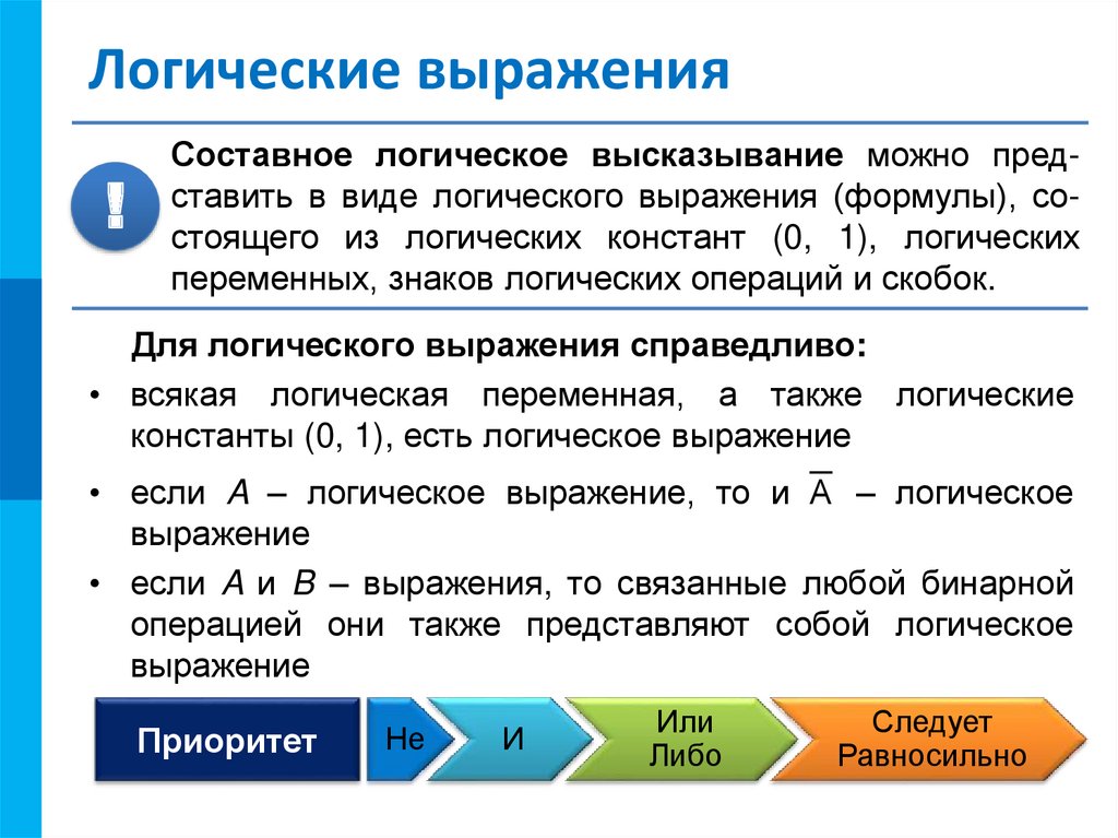 Логические выражения в информатике