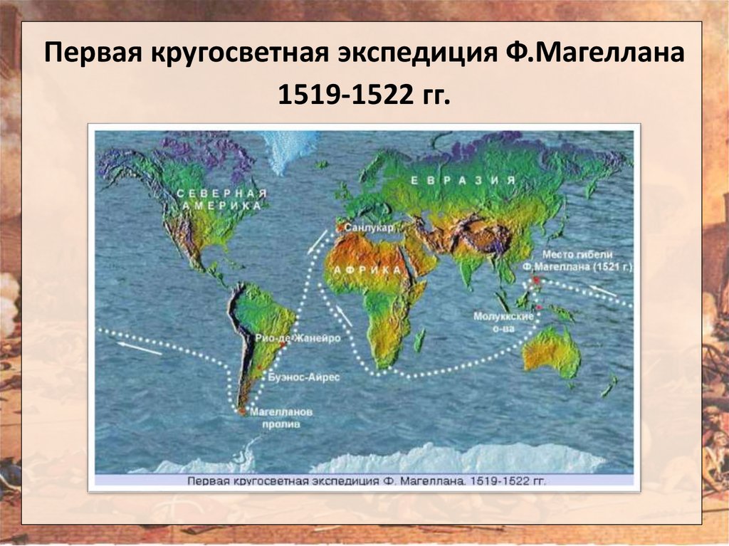 Первая кругосветная экспедиция Ф.Магеллана 1519-1522 гг.