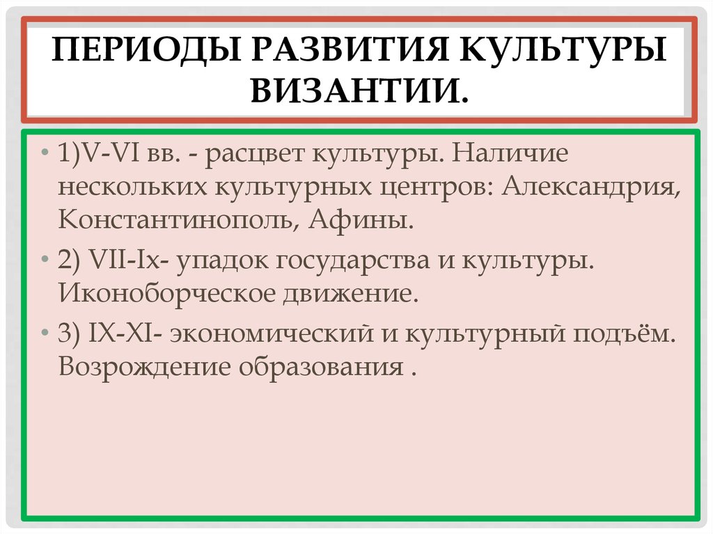 Периоды истории византии