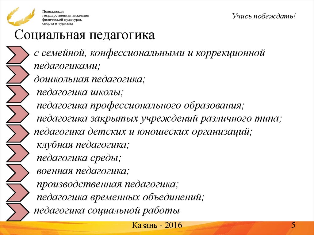с семейной, конфессиональными и коррекционной педагогиками; дошкольная педагогика; педагогика школы; педагогика