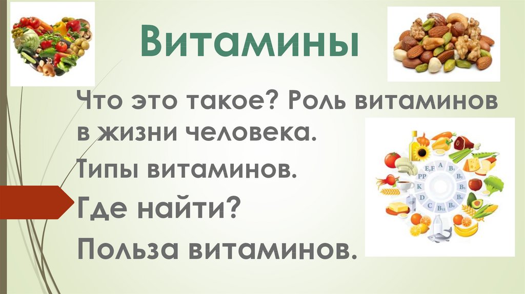 Витамины презентация анатомия